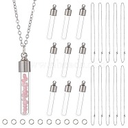 DIY Blank Wish Bottle Necklace Making Kit, Including Transparent Glass Bottle Pendant, 304 Stainless Steel Chain Necklaces, Stainless Steel, 20Pcs/box(DIY-SC0021-78)