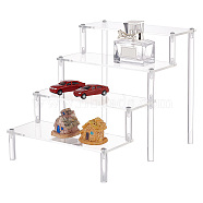 4-Tier Acrylic Model Toy Assembled Organizer Holders, Action Figure Rectangle Display Risers, with Screws and Screwdriver, Clear, Finish Product: 19.7x27.5x20cm(ODIS-WH0029-62)