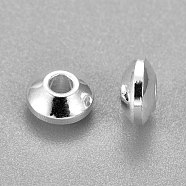 201 Stainless Steel Spacer Beads, Disc, Silver, 4x2mm, Hole: 1.5mm(STAS-H410-12S-C)