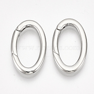 304 Stainless Steel Spring Gate Rings, Oval Rings, Stainless Steel Color, 28x16x3mm, Inner Diameter: 21x10mm(STAS-S079-87)