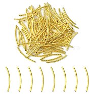 Brass Tube Beads, Curved Tube, Golden, 30x2mm, Hole: 1mm(KK-YW0001-98B-G)