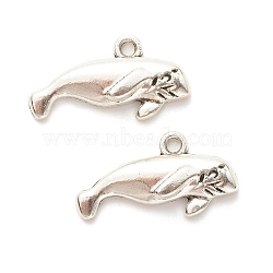 Tibetan Style Alloy Pendants, Seal Fish Shaped, Antique Silver, 13x24x4mm, Hole: 1.8mm(PALLOY-P266-01AS)