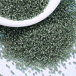 MIYUKI Delica Beads, Cylinder, Japanese Seed Beads, 11/0, (DB2165) Duracoat Silver Lined Dyed Dark Sea Foam, 1.3x1.6mm, Hole: 0.8mm, about 2000pcs/10g(X-SEED-J020-DB2165)