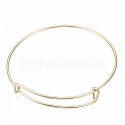 Adjustable Iron Expandable Bangle Making, Light Gold, 2-1/2 inch(65mm)(BJEW-YW0001-03KC)