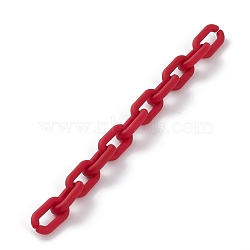 Handmade Rubberized Style Acrylic Cable Chains, Red, 20.5x11x3.5mm, 39.37 inch(1m)/strand(AJEW-JB00868-02)