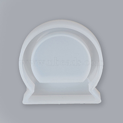 Shaker Mold, Silicone Quicksand Molds, Resin Casting Molds, For UV Resin, Epoxy Resin Jewelry Making, Badge, White, 60x60x12mm(X-DIY-G017-I03)