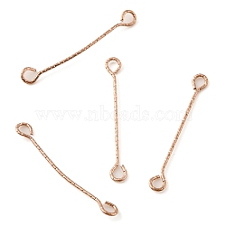 Ion Plating(IP) 316 Surgical Stainless Steel Eye Pins, Double Sided Eye Pins, Light Gold, 24 Gauge, 30x3.5x0.5mm, Hole: 2.5x1.9mm(STAS-M316-01A-RG)