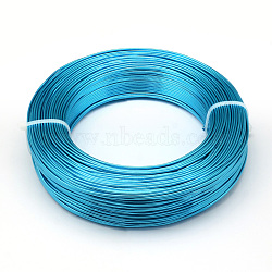 Round Aluminum Wire, Flexible Craft Wire, for Beading Jewelry Doll Craft Making, Deep Sky Blue, 20 Gauge, 0.8mm, 300m/500g(984.2 Feet/500g)(AW-S001-0.8mm-16)