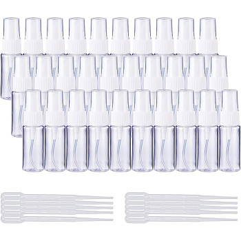 PET Plastic Refillable Lotion Perfume Pump Spray Bottle and 2ml Disposable Plastic Dropper, Transfer Graduated Pipettes, Clear, 9.35x2.4cm