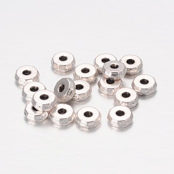Tibetan Style Spacer Beads, Lead Free & Cadmium Free, Antique Silver Color, Rondelle, 8x3mm, hole: 2mm, about 29pcs/20g