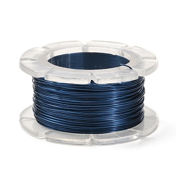 Round Copper Craft Wire, for Jewelry Making, Long-Lasting Plated, Marine Blue, 26 Gauge, 0.4mm, about 65.61 Feet(20m)/roll