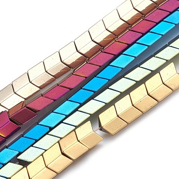 Electroplated Non-magnetic Synthetic Hematite Beads Strands, Polish, Arrow, Mixed Color, 8x8.5x4mm, Hole: 1mm, about 59pcs/strand, 15.74 inch(40cm)