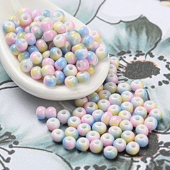 Two Tone Opaque Colours Glass Seed Beads, Round, Cornflower Blue, 3x2.5mm, Hole: 0.9mm, about 170pcs/bag