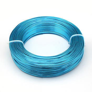 Round Aluminum Wire, Flexible Craft Wire, for Beading Jewelry Doll Craft Making, Deep Sky Blue, 20 Gauge, 0.8mm, 300m/500g(984.2 Feet/500g)