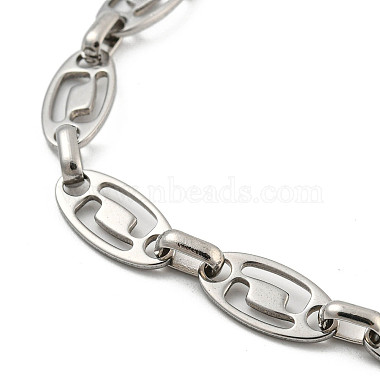 304 Stainless Steel Oval Link Chains Bracelets for Men & Women(BJEW-D042-16P)-2