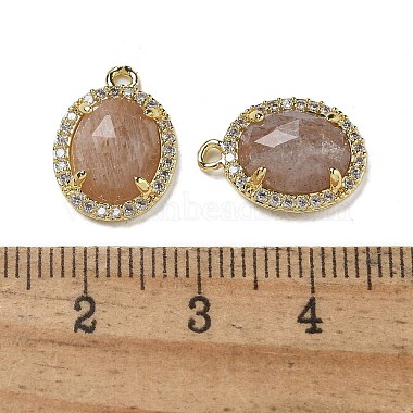 Natural Sunstone Faceted Oval Pendants(G-I375-02G-06)-3