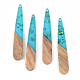 Transparent Resin & Walnut Wood Pendants(X-RESI-S389-039A-B03)-1