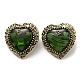 Glass Heart with Rose Stud Earrings(EJEW-F323-01AG)-1