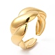 Ion Plating(IP) 304 Stainless Steel Twist Rope Shape Open Cuff Ring for Women(RJEW-E063-06G)-1