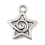Tibetan Style Alloy Pendants, Spiral Star Charms, Antique Silver, 20x16.5x1.5mm, Hole: 2.2mm(AL-CBA991B-01AS)