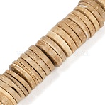 Dyed Natural Coconut Flat Round Bead Strands, Tan, 20x3~5mm, Hole: 3mm, about 106~114pcs/strand, 16.5 inch(COCB-O003-12E-01)