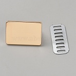 Alloy Blank Rectangle Label Tags, with Shim, for Bag Making, Golden, 20x30x15mm(FIND-WH0173-409A-G)
