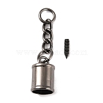 Zinc Alloy Cord Ends, with Screw, End Caps, Column, Gunmetal, 50mm, Hole: 2.5mm, Inner Diameter: 10.5mm, Screw: 11x3mm(FIND-WH0120-45B)