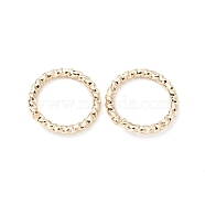 Brass Jump Rings, Open Jump Rings, Long-Lasting Plated, Cadmium Free & Lead Free,Twisted Round Ring, Real 14K Gold Plated, 8x1mm, 18 Gauge, Inner Diameter: 6mm(KK-WH0060-02C-G)