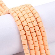 Polymer Clay Bead Strands, Column, Light Salmon, 5~7x6mm, Hole: 1.5~2mm, about 61~69pcs/strand, 15.74 inch(X-CLAY-T001-C11)