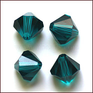 Imitation Austrian Crystal Beads, Grade AAA, Faceted, Bicone, Teal, 3x3mm, Hole: 0.7~0.9mm(SWAR-F022-3x3mm-379)