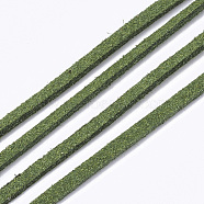 Faux Suede Cord, Faux Suede Lace, Green, 2.5~2.8x1.5mm, about 1.09 yards(1m)/strand(LW-R023-2.8mm-07)