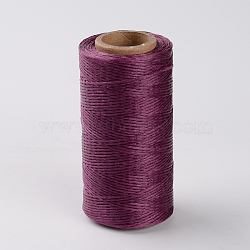 Flat Waxed Polyester Cords, Purple, 1x0.3mm, about 284.33 yards(260m)/roll(YC-K001-08)
