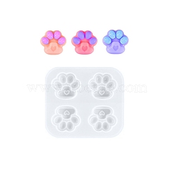 Cat Paw Print DIY Pendant Silicone Molds, for Keychain Making, Resin Casting Molds, For UV Resin, Epoxy Resin Jewelry Making, White, 51x55x12mm, Inner Diameter: 20x19mm(X-SIMO-PW0001-324A-02)