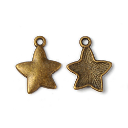 Tibetan Style Alloy Pendants, Cadmium Free & Nickel Free & Lead Free, Christmas Star, Antique Bronze, 19.5x16x2mm, Hole: 2mm(MLF9398Y-NF)