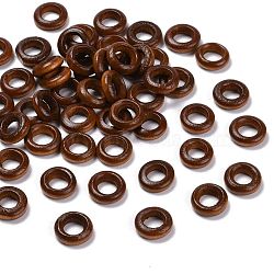 Donut Wooden Linking Rings, Dyed, Lead Free, Sienna, 12x4mm, Hole: 6mm(WOOD-Q014-12mm-07-LF)