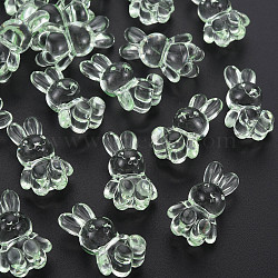 Transparent Acrylic Beads, Rabbit, Light Green, 24.5x14.5x11mm, Hole: 2.5mm, about 300pcs/500g(MACR-S373-81-B02)