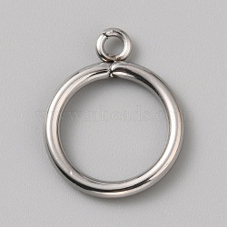 304 Stainless Steel Toggle Clasps Parts, Ring, Stainless Steel Color, 19x15x2mm, Hole: 2mm(STAS-WH0043-25A-P)