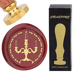 Brass Wax Seal Stamps with Rosewood Handle, for DIY Scrapbooking, Candle, 25mm(AJEW-WH0412-0220)