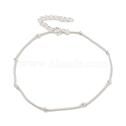 925 Sterling Silver Satellite Chain Bracelets for Women, Silver, 6-3/4 inch(17.3cm), 1mm(BJEW-E101-01S-06)