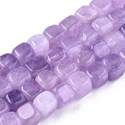 Natural Dolomite Beads Strands, Dyed, Cube, Plum, 7~8x7~8x7~8mm,  Hole: 1.2mm, about 50~52pcs/strand, 14.76 inch~15.35 inch(37.5cm~39cm)(G-T131-56F)