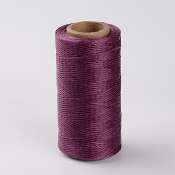 Flat Waxed Polyester Cords, Purple, 1x0.3mm, about 284.33 yards(260m)/roll