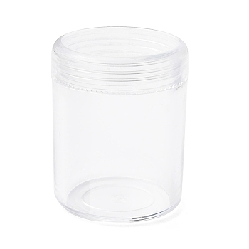Round Plastic Bead Containers, with Screw Top Cap, Clear, 3.9x5cm, Capacity: 20ml(0.67fl. oz)