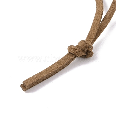 Filet tissé en alliage avec collier pendentif en plumes avec perles de bois(NJEW-P261-03AB)-4