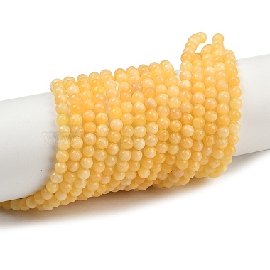 Natural Yellow Jade Bead Strands(X-G-K121-01-4mm)-4