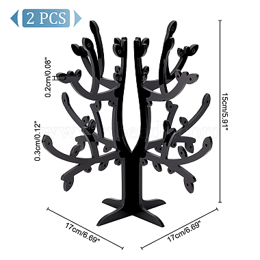 Opaque Acrylic Earring Display Tree Stands(ODIS-WH0025-117)-2