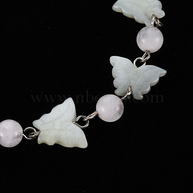 Butterfly Natural New Jade Beaded Bracelets for Girl Women(BJEW-S145-002A)-8
