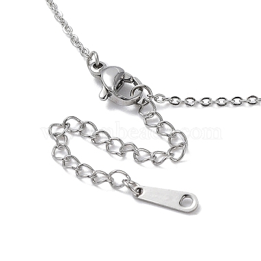 201 collier pendentif étoile de David en acier inoxydable avec chaînes câblées(NJEW-Q317-07P)-4