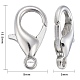 Platinum Plated Alloy Bracelet Lobster Claw Clasps(X-E106-NF)-4