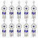 24Pcs Woven Net/Web with Feather Tibetan Style Alloy Pendant Decorations(HJEW-NB0001-94)-1