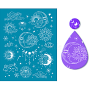 Silk Screen Printing Stencil, for Painting on Wood, DIY Decoration T-Shirt Fabric, Moon Pattern, 10x12.7cm(DIY-WH0341-009)